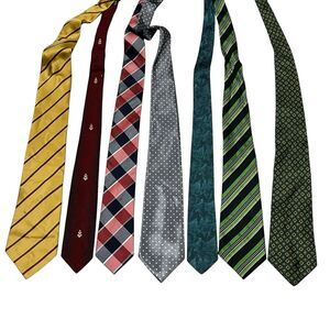 Mixed Lot of 7 Mens Designer Neck Tie Classic Work Event Multicolor Versatile 75
